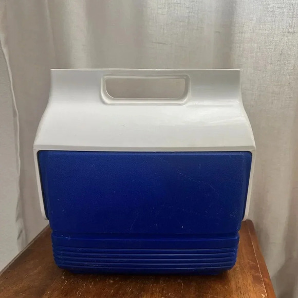 Vintage Mini Mate Cooler Lunch Box by Igloo Made‎ in USA Blue White Purple - Picture 8 of 11